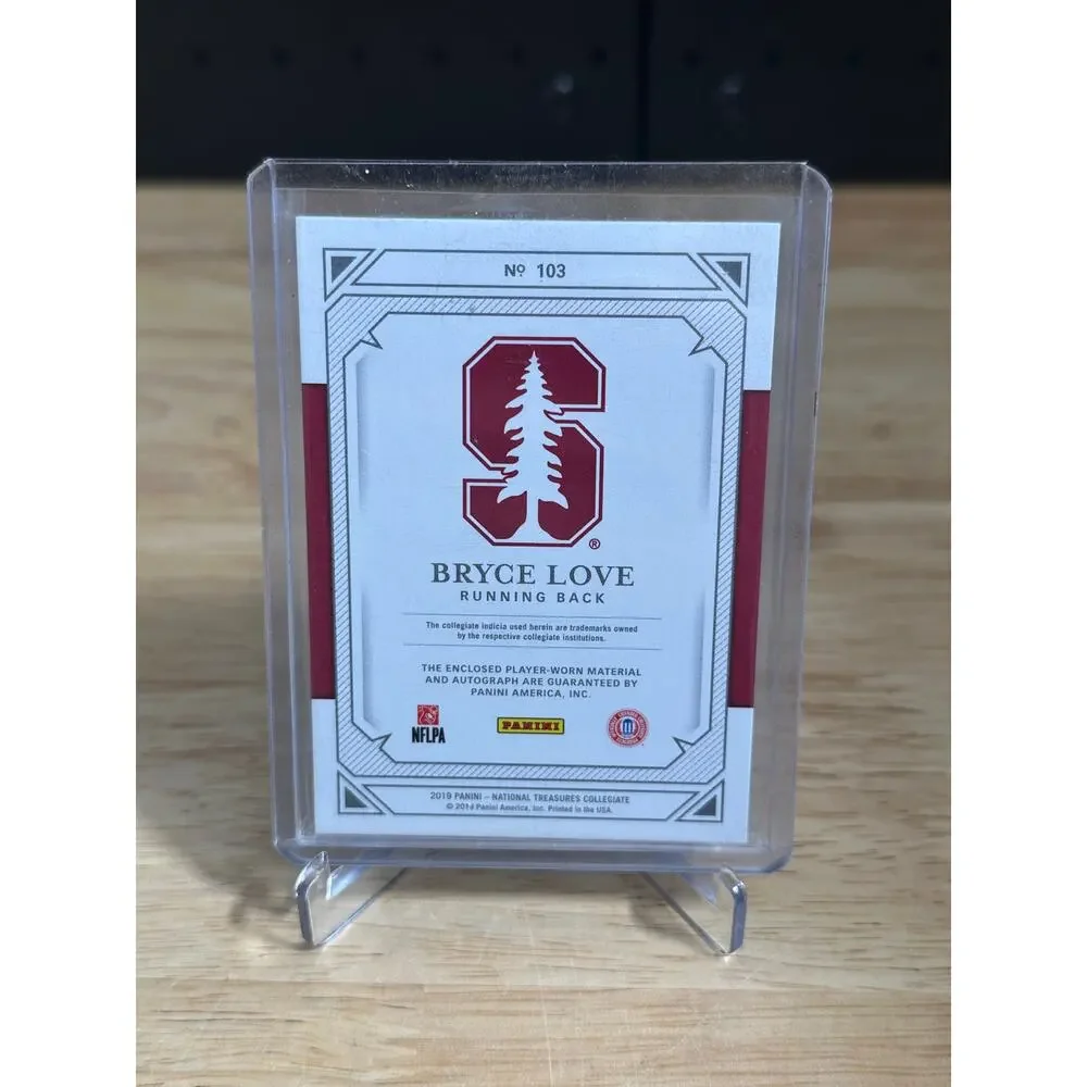 2019 Colligate National Treasures BRYCE LOVE Rookie Patch Autograph #103! #'d/25
